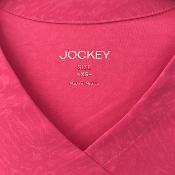 Jockey Mock Wrap Tone-on-Tone Scrub Top size XS ~ like new ~ - Picture 3 of 4